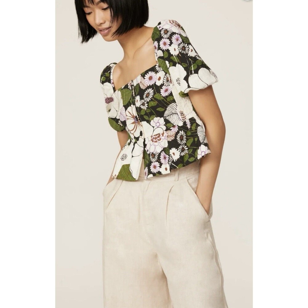 Maje Multicolor Floral Print Cotton Buttoned Blouse M / EU 2